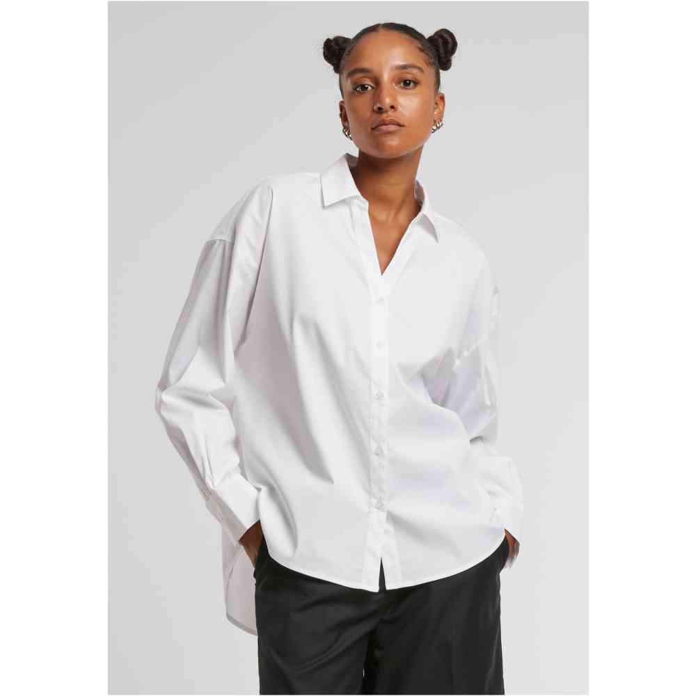 Urban Classics - Oversized Cotton Chemisier - Blanc
